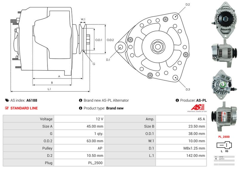 AS-PL A6188 Alternator