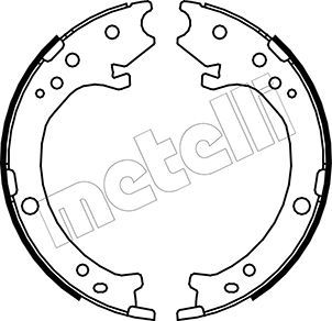 Комплект гальмівних колодок, стоянкове гальмо, Metelli 530161