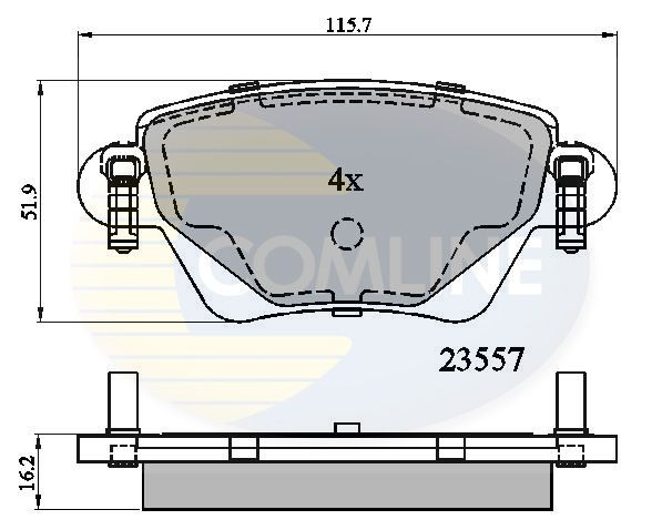 Комплект гальмівних накладок, дискове гальмо, Comline CBP01114