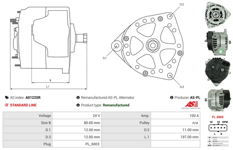 AS-PL A0122SR Alternator