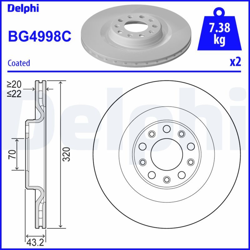 Delphi Brake Disc BG4998C