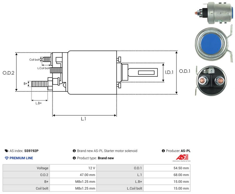 Magnetlülitus, starter, AS-PL SS9192P