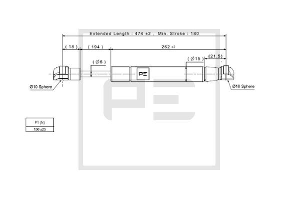 Pneumatická pružina 030.357-00A