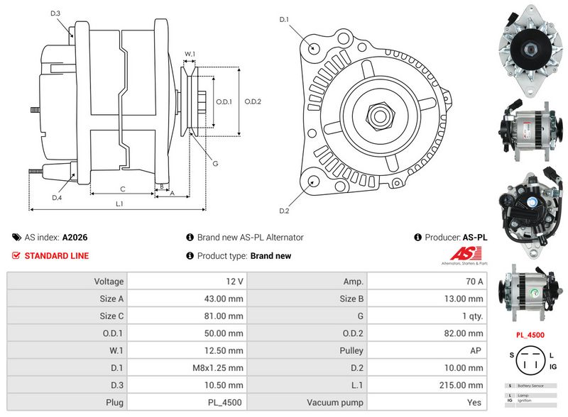 AS-PL A2026 Alternator