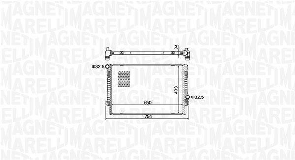 Радіатор, система охолодження двигуна, Magneti Marelli 350213156200