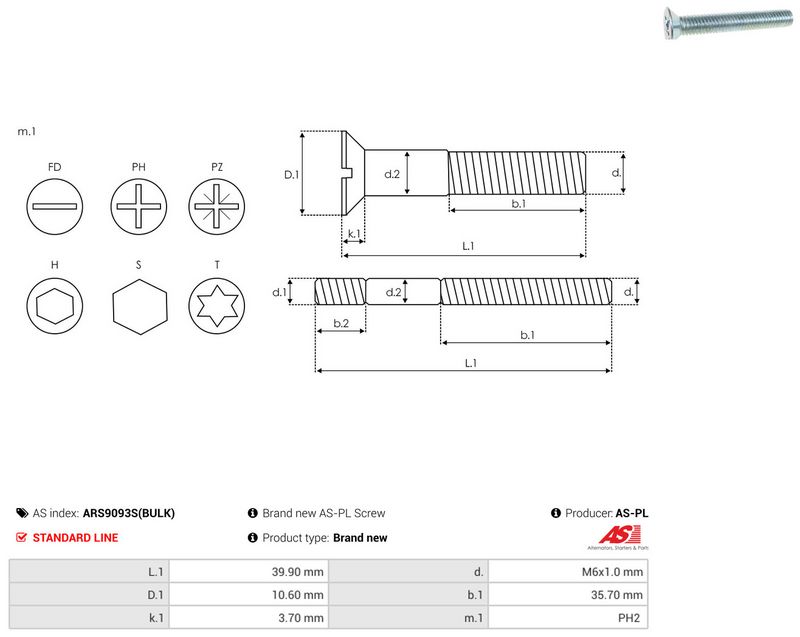 AS-PL ARS9093S(BULK) Repair Set, alternator