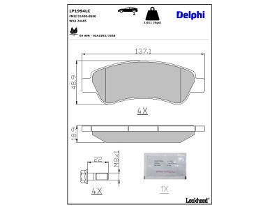 DELPHI LP1994LC - Brake Pad Set, disc brake