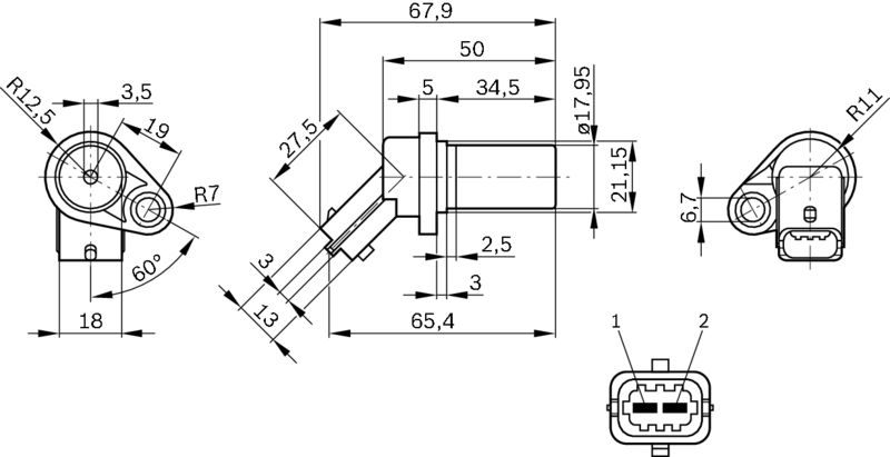 BOSCH 0 261 210 151 Sensor, crankshaft pulse