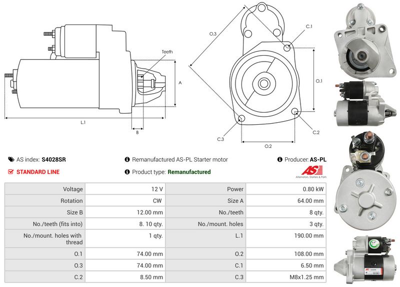 AS-PL S4028SR Starter