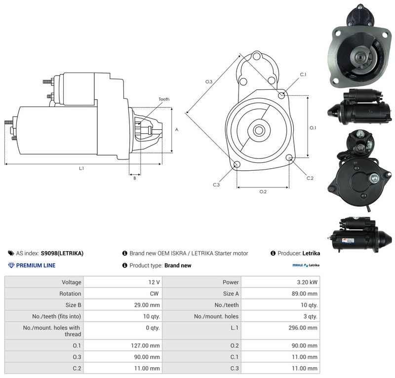 AS-PL S9098(LETRIKA) Starter