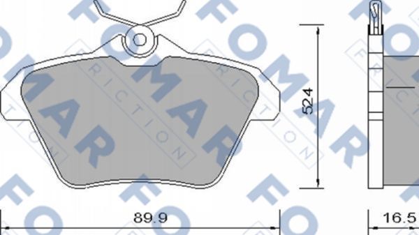 Комплект гальмівних накладок, дискове гальмо, Fomar 650081