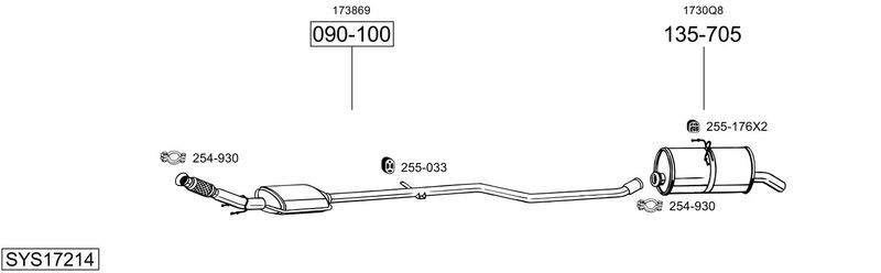 BOSAL kipufogórendszer SYS17214