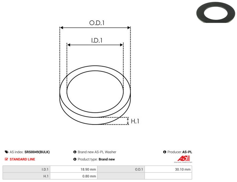 AS-PL SRS0049(BULK) Repair Set, alternator