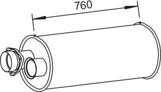 Проміжний глушник/глушник, Dinex 80460