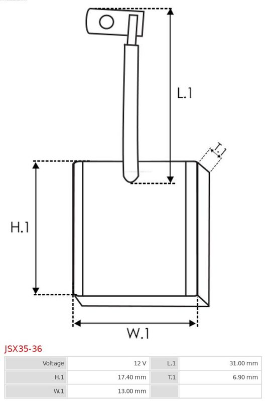 AS-PL JSX35-36 Carbon Brush, starter