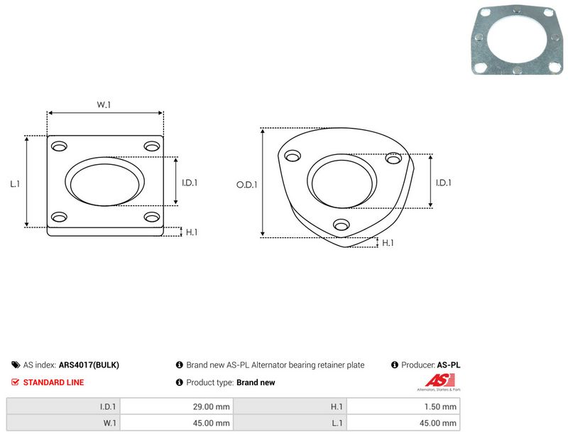 AS-PL ARS4017(BULK) Repair Set, alternator