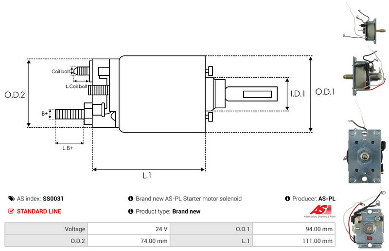 AS-PL SS0031 Solenoid Switch, starter