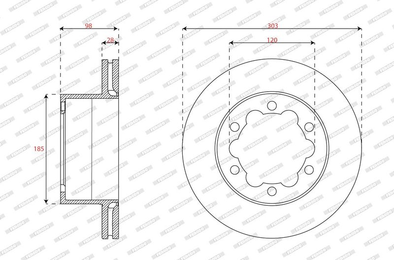 FERODO Disque de frein DDF3105C-1