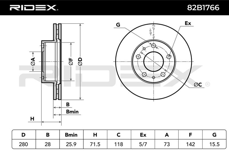 спирачен диск RIDEX