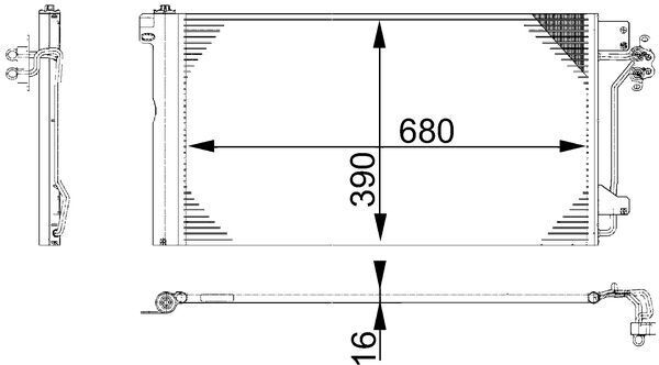 MAHLE kondenzátor, klíma AC 672 000S