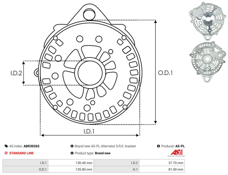 AS-PL ABR3026S Protective Cap, alternator