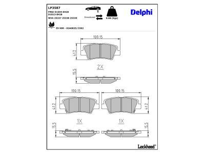 DELPHI LP3587 Brake Pad Set, disc brake