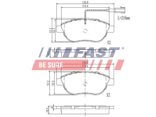 Brake pads front 2- sensors