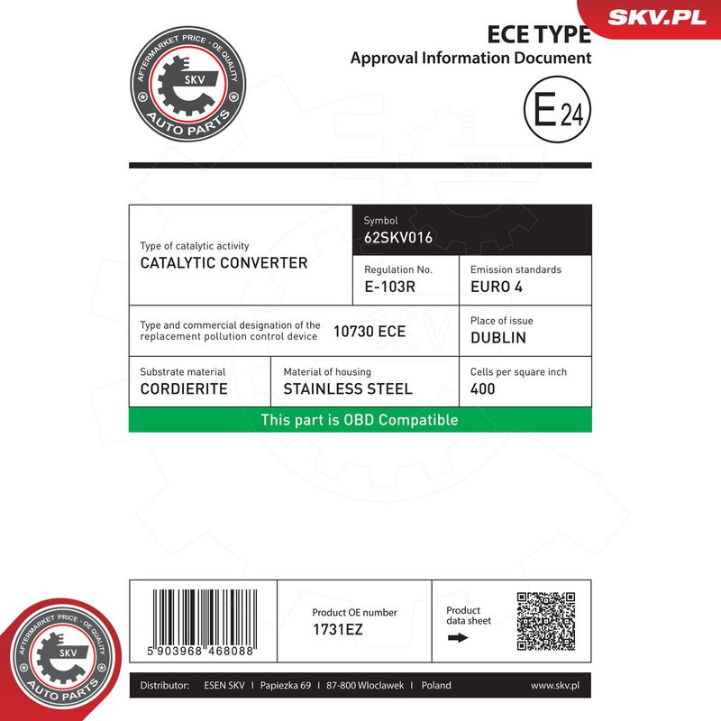 Katalüsaator, ESEN SKV 62SKV016