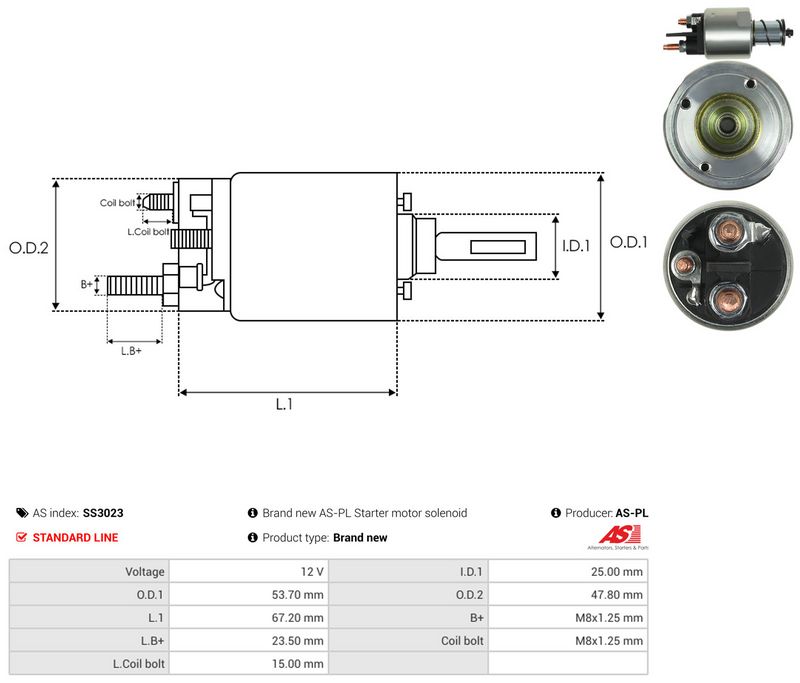Magnetlülitus, starter, AS-PL SS3023