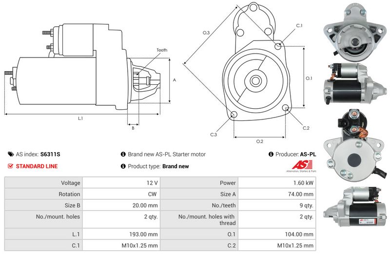 AS-PL S6311S Starter