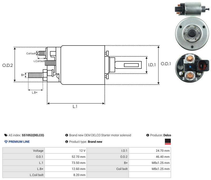AS-PL SS1052(DELCO) Solenoid Switch, starter