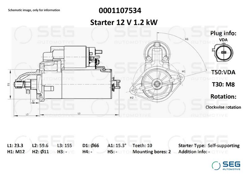 SEG Automotive 0001107534 Starter