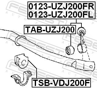 FEBEST TSB-VDJ200F Mounting, stabiliser bar