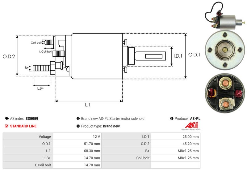 AS-PL SS5059 Solenoid Switch, starter