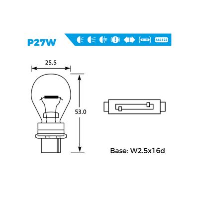 Simply S182 Lemputė P27W 12V 27W