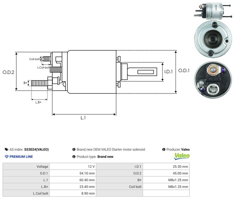 Magnetlülitus, starter, AS-PL SS3024(VALEO)