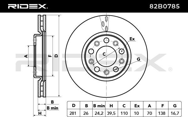 спирачен диск RIDEX