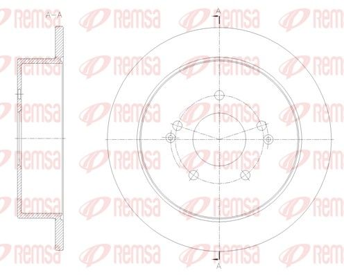 REMSA Диск тормозной задний d=284 SSANG YONG KORANDO 2.0 2010-