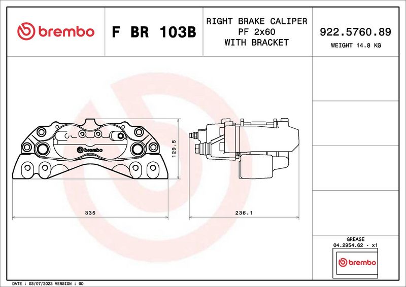 BREMBO FBR103B Brake Caliper