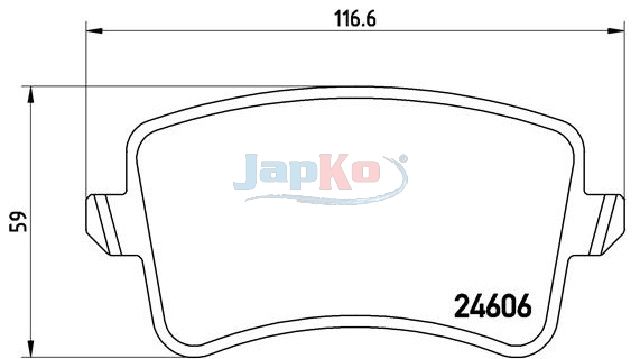 Piduriklotsi komplekt, ketaspidur, JAPKO 510908