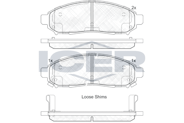 Комплект гальмівних накладок, дискове гальмо, Icer 182003200