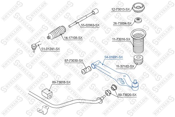 STELLOX 54-01691-SX Control/Trailing Arm, wheel suspension