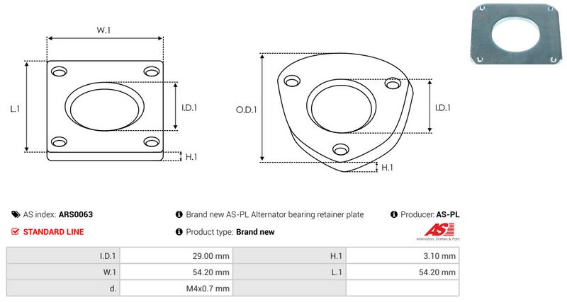 AS-PL ARS0063 Repair Set, alternator