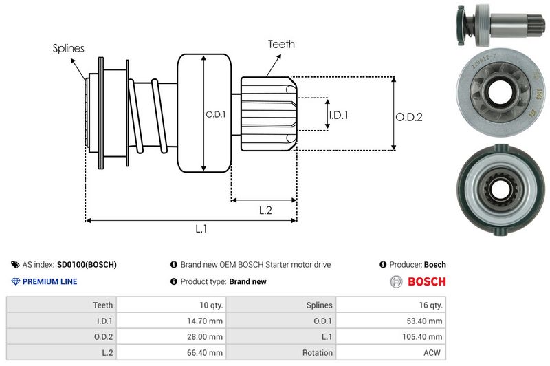 Vabajooks, starter, AS-PL SD0100(BOSCH)