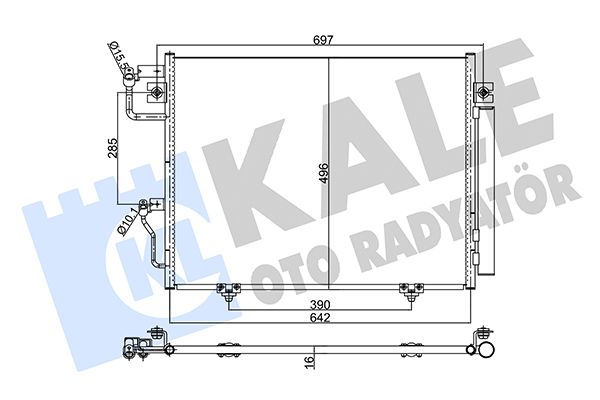 KALE MITSUBISHI Радіатор кондиціонера конденсатор з осушувачем Pajero IV 06-