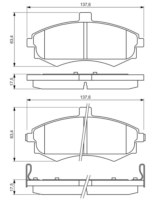BOSCH 0986424810 Brake Pad Set, disc brake