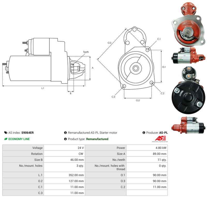 Starter, AS-PL S9064ER