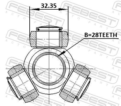 FEBEST 0716-RS415 Spider Assembly, drive shaft