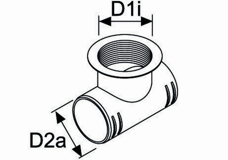 Canal de aer WEBASTO T-piece D90-60-90 with thread for outlet 1320475A