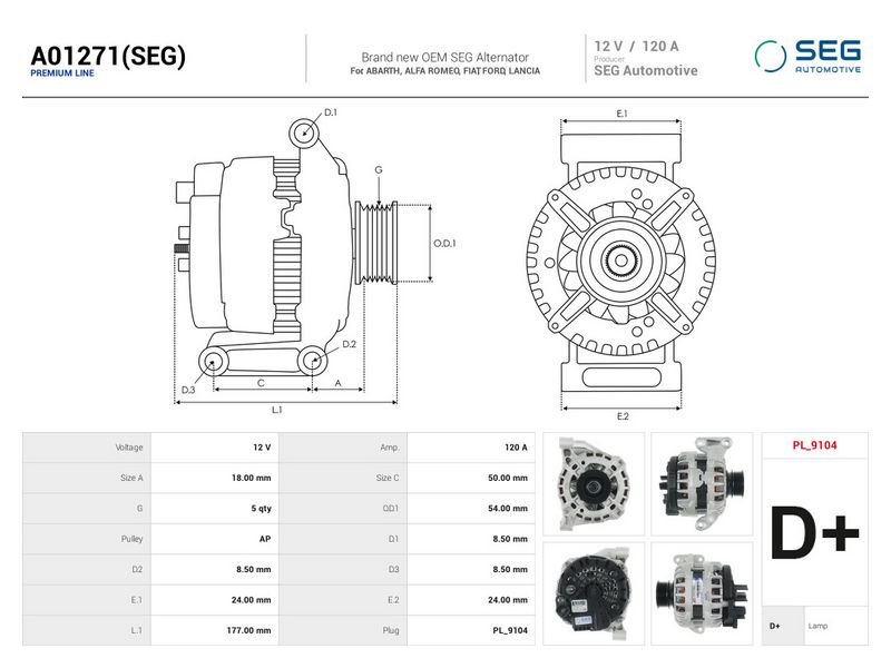 This part match OEM code: 1719539